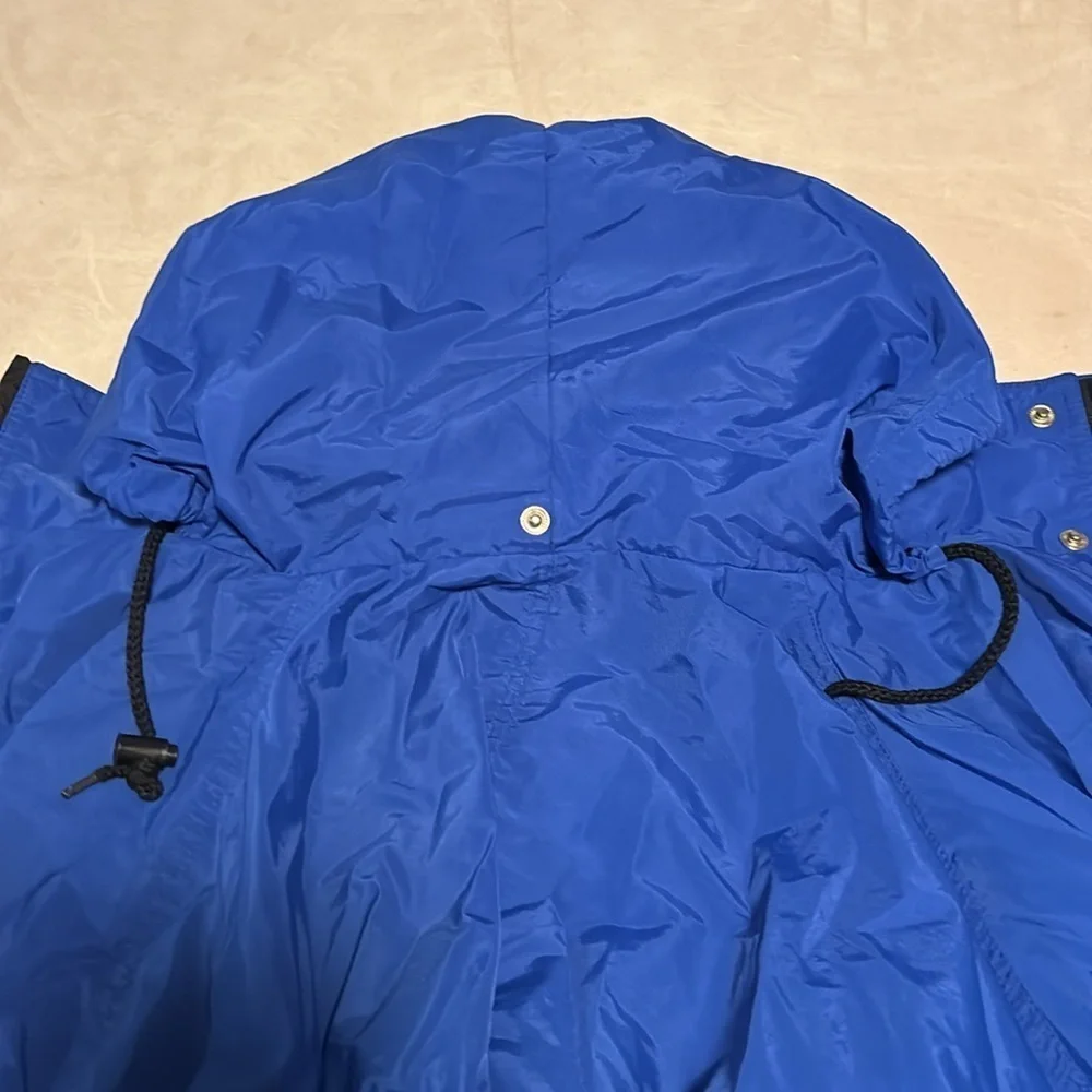 Vintage Turning Point Men's Blue and Black Windbreaker Jacket